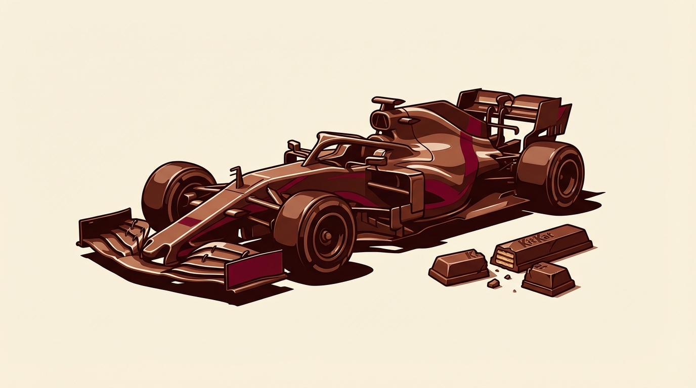 Nestlé's KitKat Launches F1 Partnership With 350kg Chocolate Car